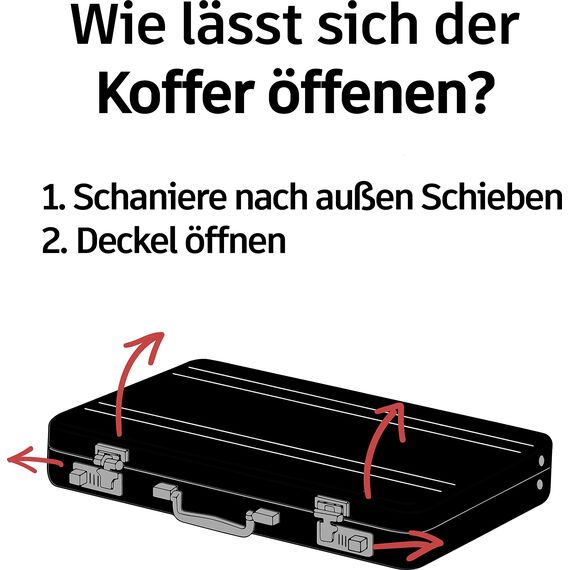 ASVP Shop Geldkoffer zum Geburtstag oder als Verpackung für Gutscheine - Mini Aktenkoffer aus Aluminium mit Schnappverschluss als Hochzeitsgeschenk und Grußkarte - Ideal als Geschenk (Black)
