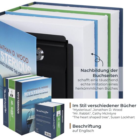 HMF 4312202 Buchkassette XL, Geldkassette Buchattrappe Geldversteck 22,0 x 13,0 x 15,0 cm