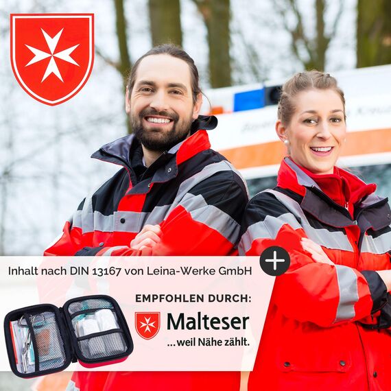 GoLab Erste Hilfe Set Outdoor für Wandern, Reisen und Fahrrad nach DIN 13167 - First Aid Kit mit Signalpfeife und Beatmungsmaske - Made in Germany - Notfall Ausrüstung - Reiseapotheke