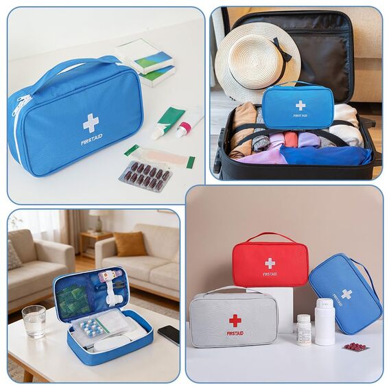 XINGSUI 1 Stück Leer Medikamententasche, Medizin Aufbewahrungstasche Tragbar, Erste-Hilfe-Tasche, für Zuhause, Büro, Fahrzeug, Camping, Arbeitsplatz und Outdoor (Leer)