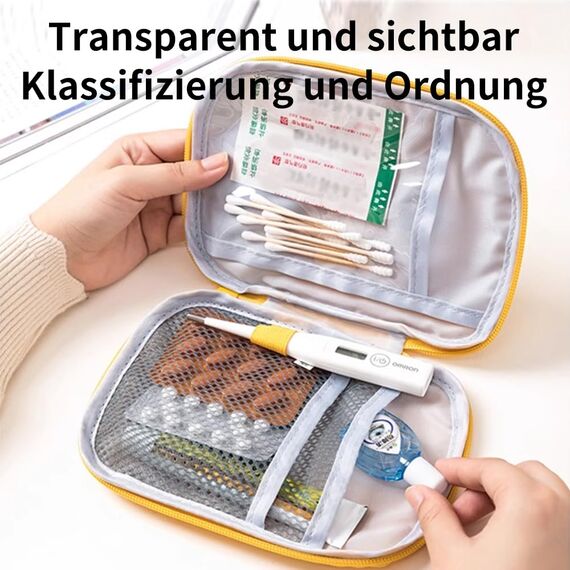 Coztie Medikamententasche, 4 Stück Reiseapotheke Tasche, Mini Erste Hilfe Tasche Leer, Medizin Aufbewahrungstasche, Tragbar für Zuhause, Schule, Büro, Outdoor, Reisen, 4 Farben