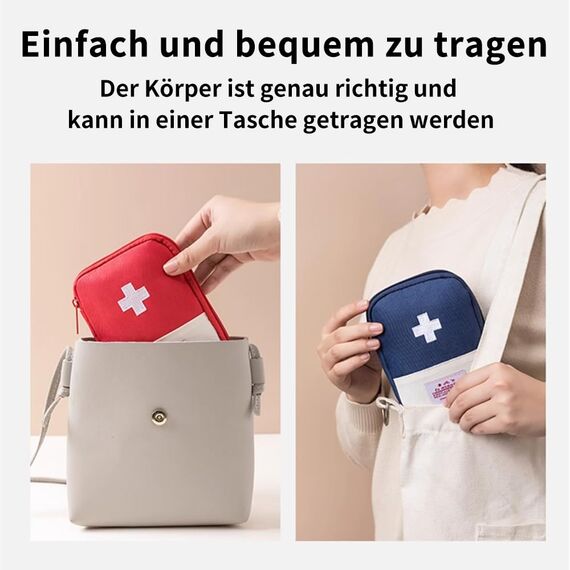 Coztie Medikamententasche, 4 Stück Reiseapotheke Tasche, Mini Erste Hilfe Tasche Leer, Medizin Aufbewahrungstasche, Tragbar für Zuhause, Schule, Büro, Outdoor, Reisen, 4 Farben