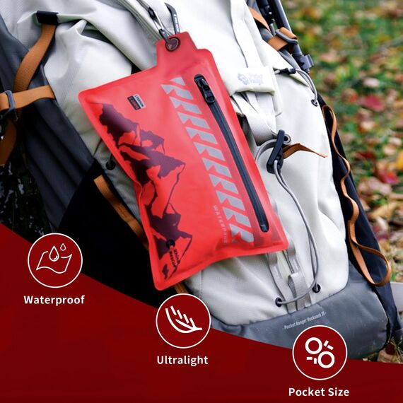 Rhino Rescue Kleiner Erste-Hilfe-Kasten, Ultraleichtes wasserdichtes medizinisches Kit für Wandern, Rucksacktourismus, Radfahren, Auto, Reise (Rot)