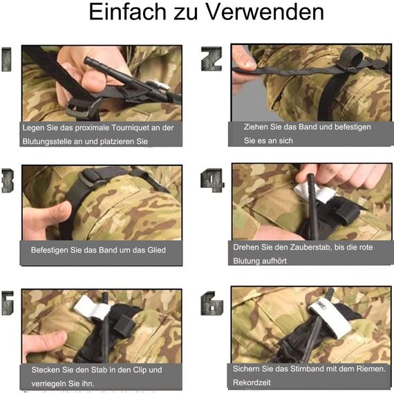 Feloyal Tourniquet & Tactical Beutel & EMT Tactical Medical Scissors Zubehör Jagd- und Wander-Notfallset für schwere Notfälle im Freien und Blutverlustkontrolle Wandern