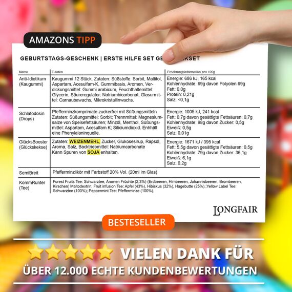 70. Geburtstag | Erste Hilfe Set Geschenk-Box, witziger Sanikasten | 8-teilig | Spaßgeschenk zum 70. Geburtstag