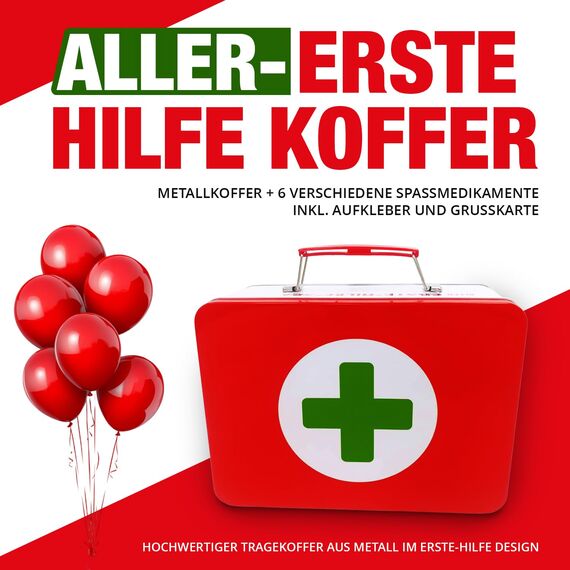 Longfair Geburtstag Geschenk | Aller-Erste Hilfe Set Geschenkbox, witziger Sanikasten | Das Original | Spaßgeschenk (ohne Altersangabe)