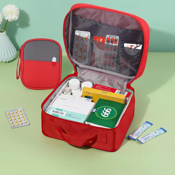Fentar Medikamententasche Reiseapotheke 5stk, große wasserdichte Kapazität Notfalltasche Erste-Hilfe-Aufbewahrungstasche Tragbar für Home und Büro (Rot)