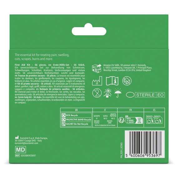 Healthcare by Amazon - Erste-Hilfe-Set, 56 Teile, Grün (Früher eine Marke von Amazon Basic Care, identisches Produkt)