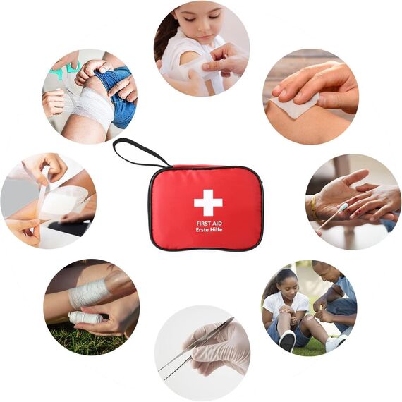 HONYAO® Erste Hilfe Set, Mini Reiseapotheke 90 Teilig, Notfalltasche Notfallset Klein für Outdoor Zuhause Auto Arbeitsplatz Camping Motorrad Fahrrad Wandern Notfall