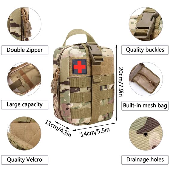 Erste Hilfe Set, Medizinische Taktische Tasche,Medizinische Tasche für Camping, Jagd, Wandern, Zuhause,Auto und Abenteuer,Trauma Kit,Military Combat Survival Everyday Carry Blutungskontrolle