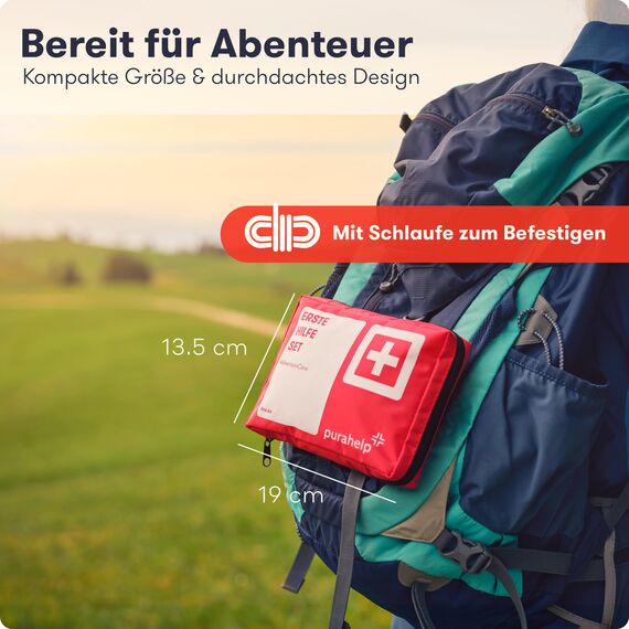 Erste Hilfe Set Outdoor (3 Stück) - Kompakt & Leicht - 95 Teile für Wandern, Outdoor, Camping, Fahrrad - Reiseapotheke Erste Hilfe Set Kinder