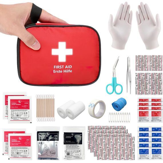 HONYAO® Erste Hilfe Set, Mini Reiseapotheke 90 Teilig, Notfalltasche Notfallset Klein für Outdoor Zuhause Auto Arbeitsplatz Camping Motorrad Fahrrad Wandern Notfall