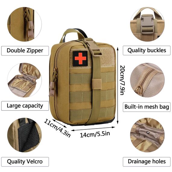 Erste Hilfe Set, Medizinische Taktische Tasche,Medizinische Tasche für Camping, Jagd, Wandern, Zuhause,Auto und Abenteuer,Trauma Kit,Military Combat Survival Everyday Carry Blutungskontrolle