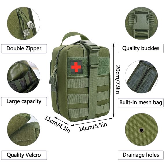 Erste Hilfe Set, Medizinische Taktische Tasche,Medizinische Tasche für Camping, Jagd, Wandern, Zuhause,Auto und Abenteuer,Trauma Kit,Military Combat Survival Everyday Carry Blutungskontrolle