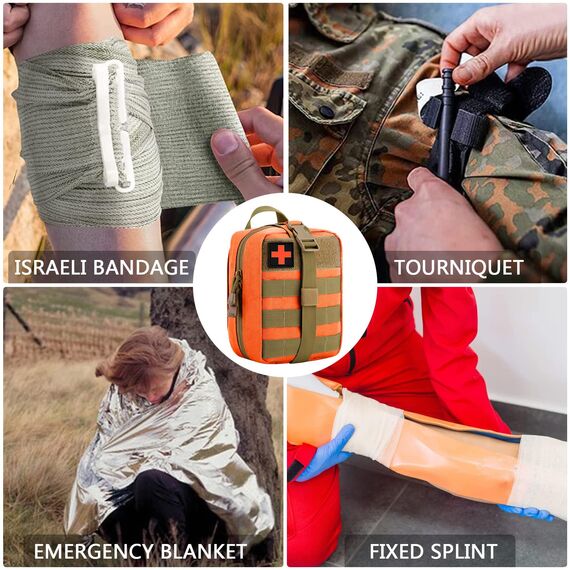 Erste Hilfe Set, Medizinische Taktische Tasche,Medizinische Tasche für Camping, Jagd, Wandern, Zuhause,Auto und Abenteuer,Trauma Kit,Military Combat Survival Everyday Carry Blutungskontrolle
