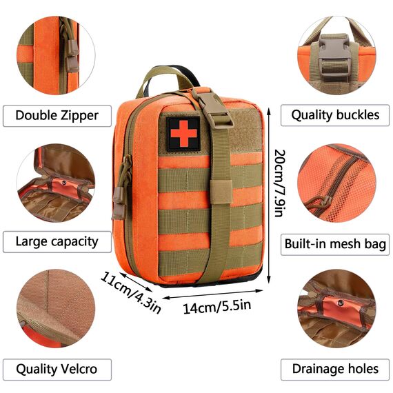 Erste Hilfe Set, Medizinische Taktische Tasche,Medizinische Tasche für Camping, Jagd, Wandern, Zuhause,Auto und Abenteuer,Trauma Kit,Military Combat Survival Everyday Carry Blutungskontrolle