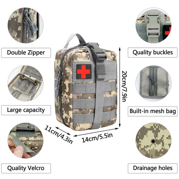 Erste Hilfe Set, Medizinische Taktische Tasche,Medizinische Tasche für Camping, Jagd, Wandern, Zuhause,Auto und Abenteuer,Trauma Kit,Military Combat Survival Everyday Carry Blutungskontrolle