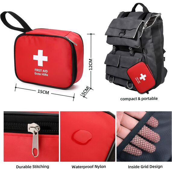 HONYAO Erste Hilfe Set 5 Stück, Mini Reiseapotheke, Notfalltasche Notfallset Klein für Outdoor Zuhause Auto Arbeitsplatz Camping Motorrad Fahrrad Wandern Notfall