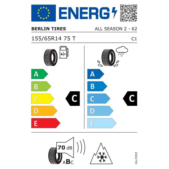 Berlin Tires All Season 2 155/65 R14 75T - C/C/70dB Ganzjahresreifen (PKW)