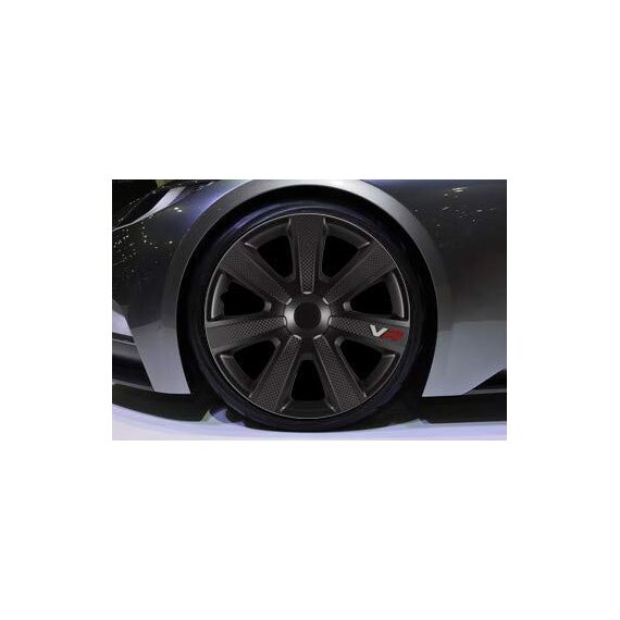 All4You Radkappen VR PRO Schwarz / 14 Zoll/Carbon Look / 4er Pack (14'' Zoll)