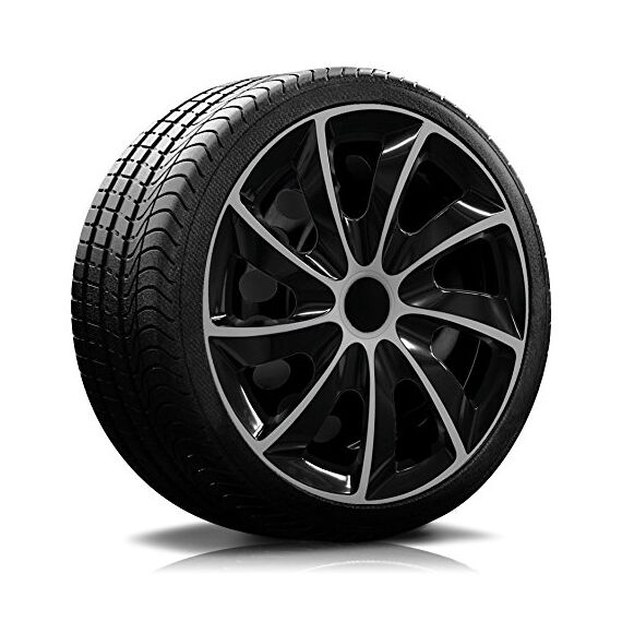 RADKAPPEN-Koenig 15 Zoll 15" RKK02 schwarz/Silber Radkappen Radzierblenden 4 Stück