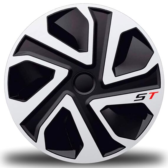 Radkappen 13 14 15 16 17 ST Zoll – Schwarz Silber – sportliches Design – 4er Set (16)
