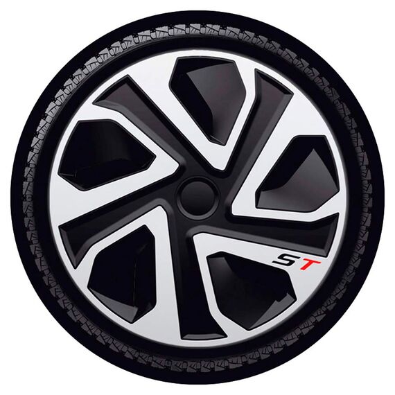 Satz J-Tec Radzierblenden ST 13-Zoll Silber/Schwarz