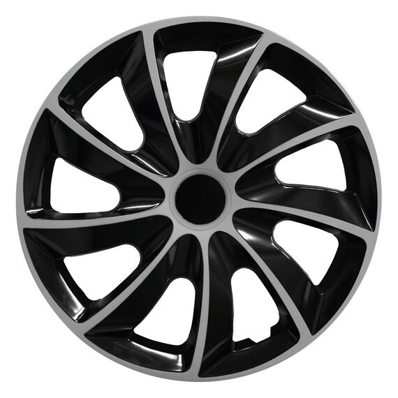 RADKAPPEN-Koenig 13 Zoll 13" RKK02 schwarz/Silber Radkappen Radzierblenden 4 Stück