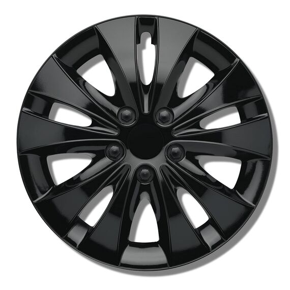 Radkappen 16 Zoll - schwarz Radzierblenden 4er-Set von 13-16 Zoll - Stormer Radblenden für die meisten Automarken und Stahlfelgen - Zierkappen in Schwarz oder Silber - Felgenabdeckung
