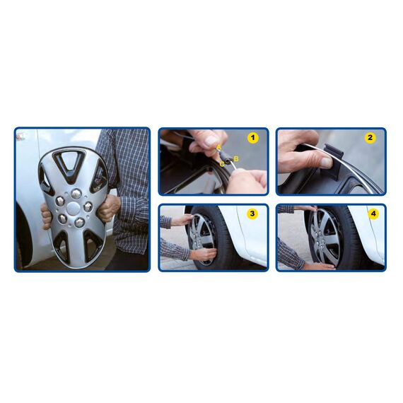 Goodyear Radzierblenden Flexo, Radkappen, 14 Zoll, schwarz, 4 Stück, flexibles Material, für den perfekten Alufelgen-Look