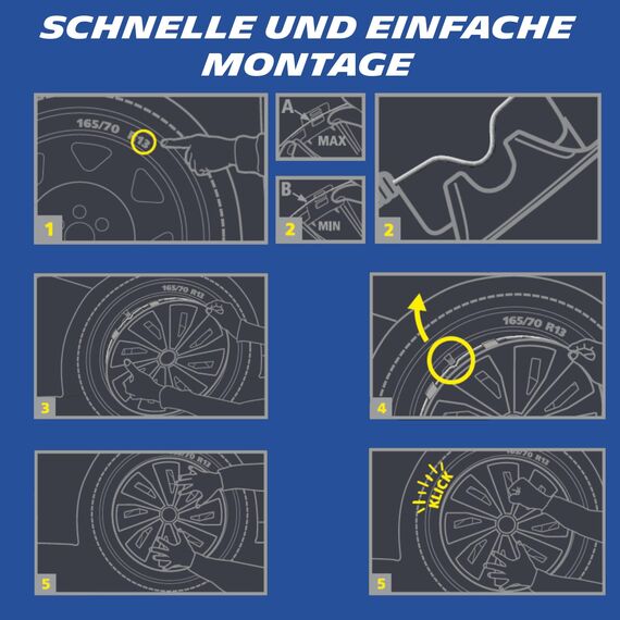MICHELIN Radkappe MX-ABS 16 Zoll Universal Radzierblende 4er Set Fürs Auto ABS Kunststoff | Schwarz/Silber