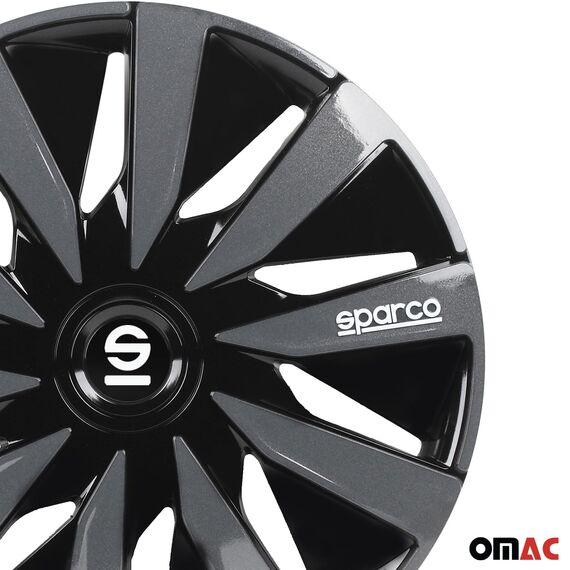 Sparco SPC1591BKGR wheel covers Lazio 15-inch black/grey