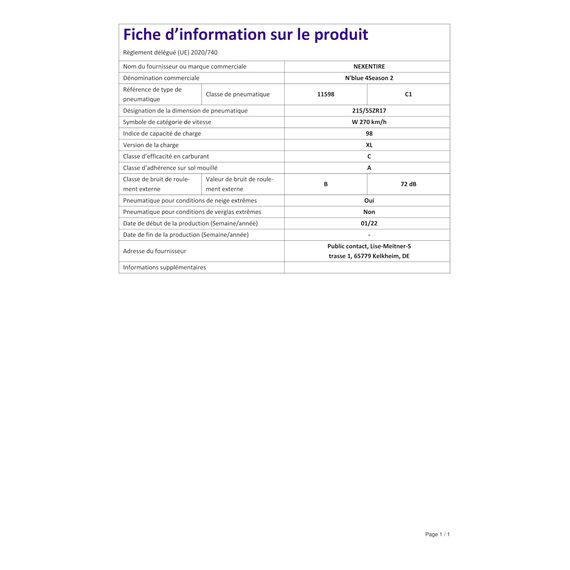 Nexen 215/55 R17 98W XL Ganzjahresreifen Allwetter M+S 3PMSF Reifen
