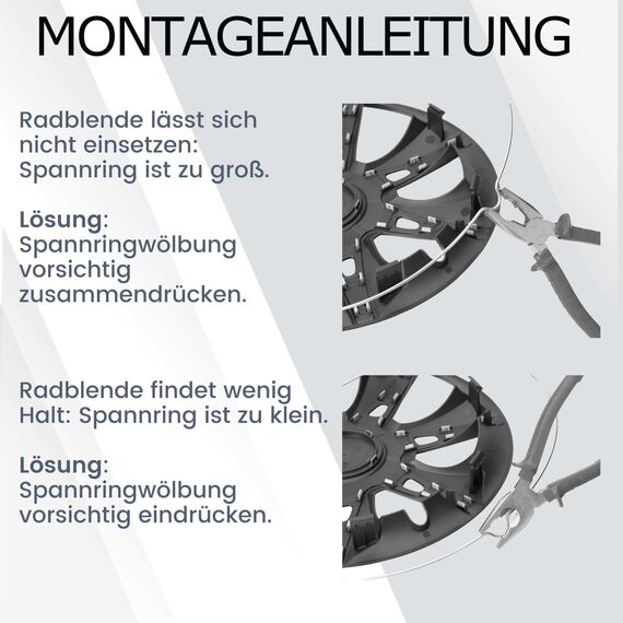 Radkappen 15 Zoll Silber für Stahlfelgen - Deltanos Radzierblenden in 13-16 Zoll schwarz und Silber