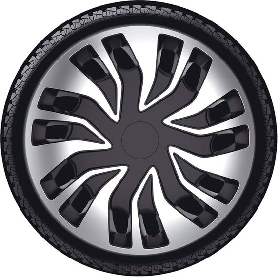AUTO-STYLE Satz Radzierblenden Fast-VAN 16-Zoll Silber/Schwarz (Sphäre)