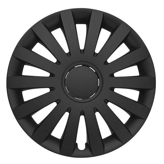 Albrecht 15 Zoll Radkappen schwarz matt für Stahlfelgen - Wind Radzierblenden aus hochwertigem Kunststoff - Langlebige Radblenden in originaler Albrecht Verpackung - Made in EU