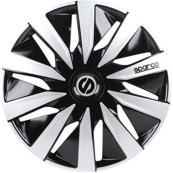 Satz Sparco Radzierblenden Lazio 13-Zoll Schwarz/Silber