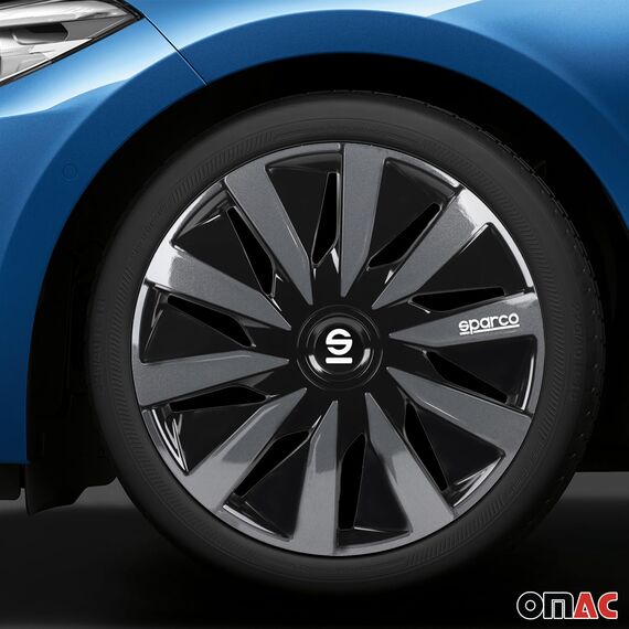 Sparco SPC1691BKGR Radzierblenden Lazio 16-Zoll Schwarz/Grau
