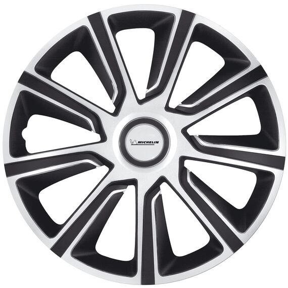 Michelin Radkappen MX-LBS 13 Zoll Universal Radzierblenden 4er Set Fürs Auto ABS Kunststoff | Schwarz/Silber