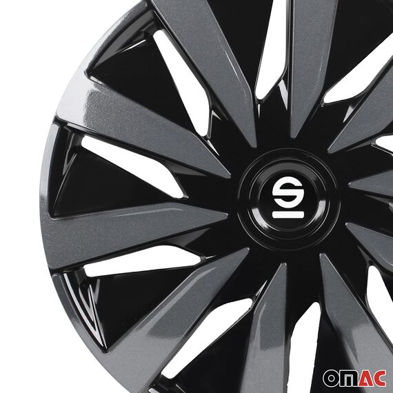 Sparco SPC1691BKGR Radzierblenden Lazio 16-Zoll Schwarz/Grau