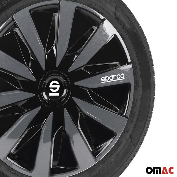 Sparco SPC1691BKGR Radzierblenden Lazio 16-Zoll Schwarz/Grau