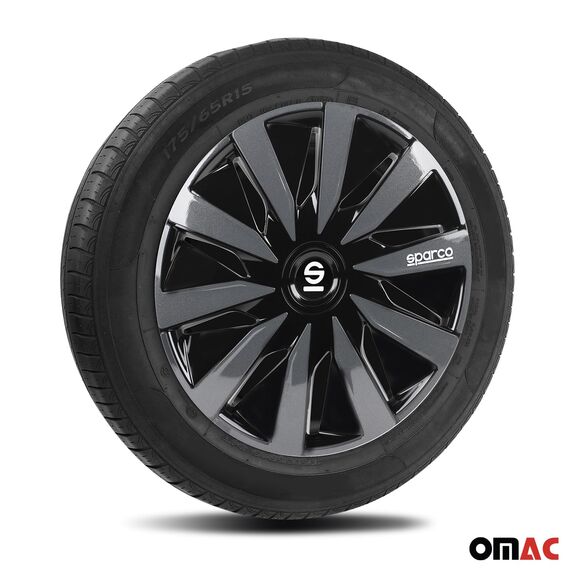 Sparco SPC1691BKGR Radzierblenden Lazio 16-Zoll Schwarz/Grau