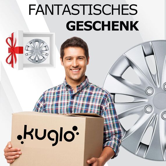 Radkappen 15 Zoll - Silber Radzierblenden 4er-Set von 13-16 Zoll - Stormer Radblenden für Stahlfelgen - Zierkappen in Schwarz oder Silber - Felgenabdeckung für Autofelgen