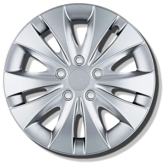 Radkappen 15 Zoll - Silber Radzierblenden 4er-Set von 13-16 Zoll - Stormer Radblenden für Stahlfelgen - Zierkappen in Schwarz oder Silber - Felgenabdeckung für Autofelgen