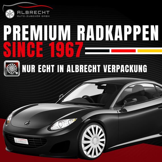 Albrecht 13 Zoll Radkappen Silber für Stahlfelgen - Wind Radzierblenden aus hochwertigem Kunststoff - Langlebige Radblenden in originaler Albrecht Verpackung - Made in EU