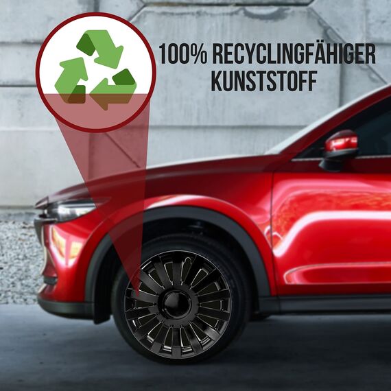 Albrecht 14 Zoll Radkappen schwarz für Stahlfelgen - Wind Radzierblenden aus hochwertigem Kunststoff - Langlebige Radblenden in originaler Albrecht Verpackung - Made in EU
