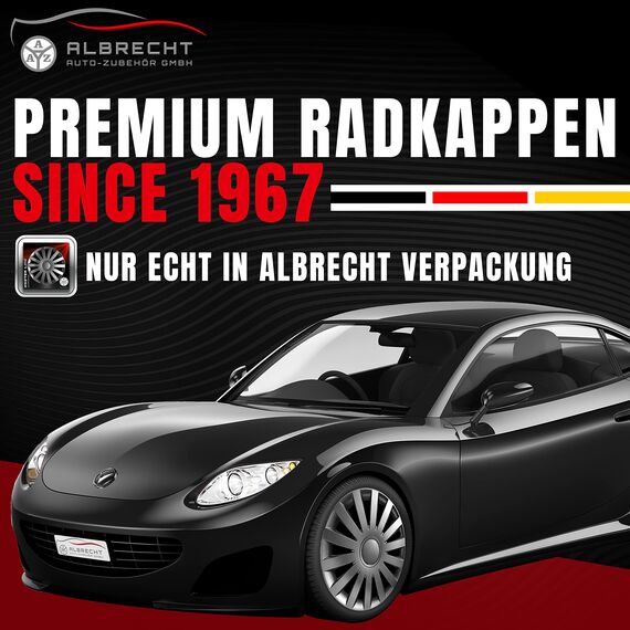 Albrecht 17 Zoll Radkappen grau für Stahlfelgen - Wind Radzierblenden aus hochwertigem Kunststoff - Langlebige Radblenden in originaler Albrecht Verpackung - Made in EU