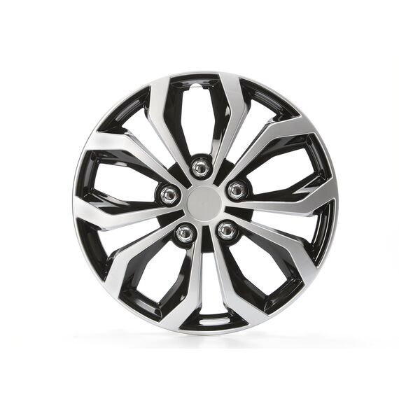 cartrend Daytona Universal Radzierblenden in schwarz/silber, für 14 Zoll Räder, 4 Radkappen aus robustem Kunststoff