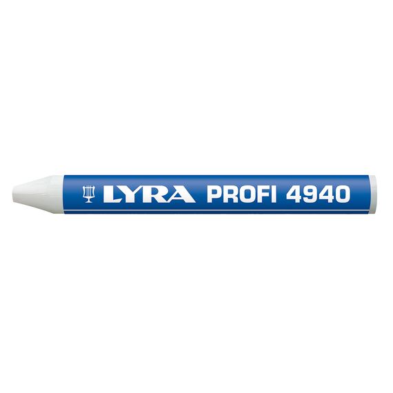L4940001, LYRA 4940 Reifen-/Universalkreide MARK-ALL für professionelle, wetterfeste Markierungen auf vielen Untergründen, Box mit 12 weißen Kreiden