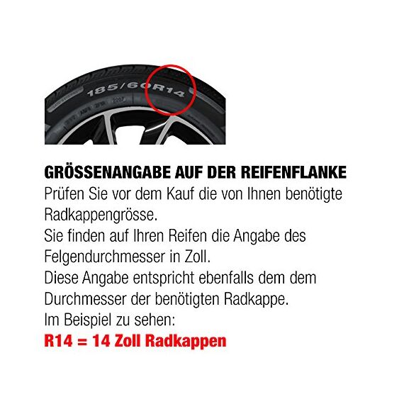 (Farbe & Größe wählbar) 15 Zoll Radkappen Granit Schwarz passend für Fast alle gängingen Fahrzeuge (universal)